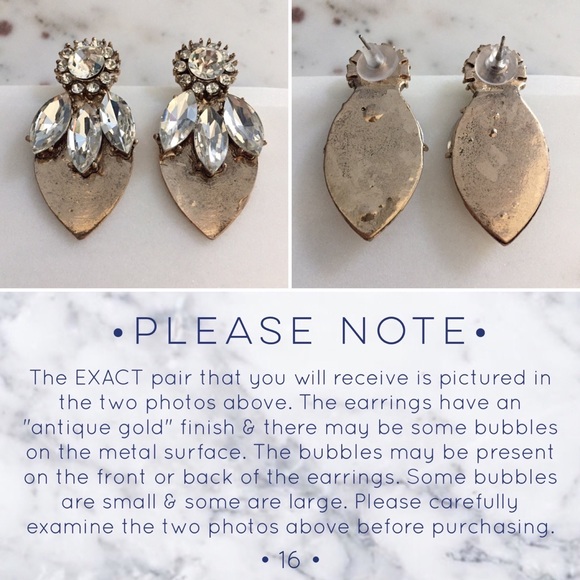 "Calista" Earrings || Clear Crystal Statement - Picture 7 of 9